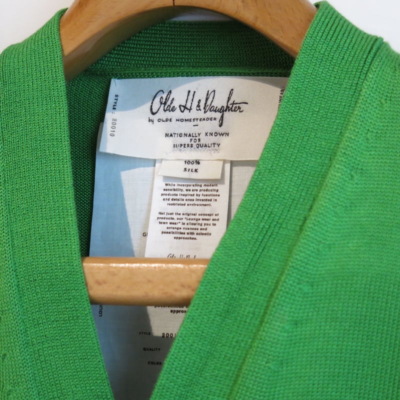Olde H & Daughter / Silk Knit V neck Cardigan /