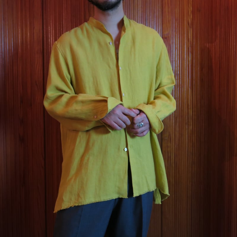 【極美品】MAATEE&SONS LINEN ジョーゼットフリンジSHIRTS 極美品】MAATEE&SONS LINEN ジョーゼットフリンジSHIRTS