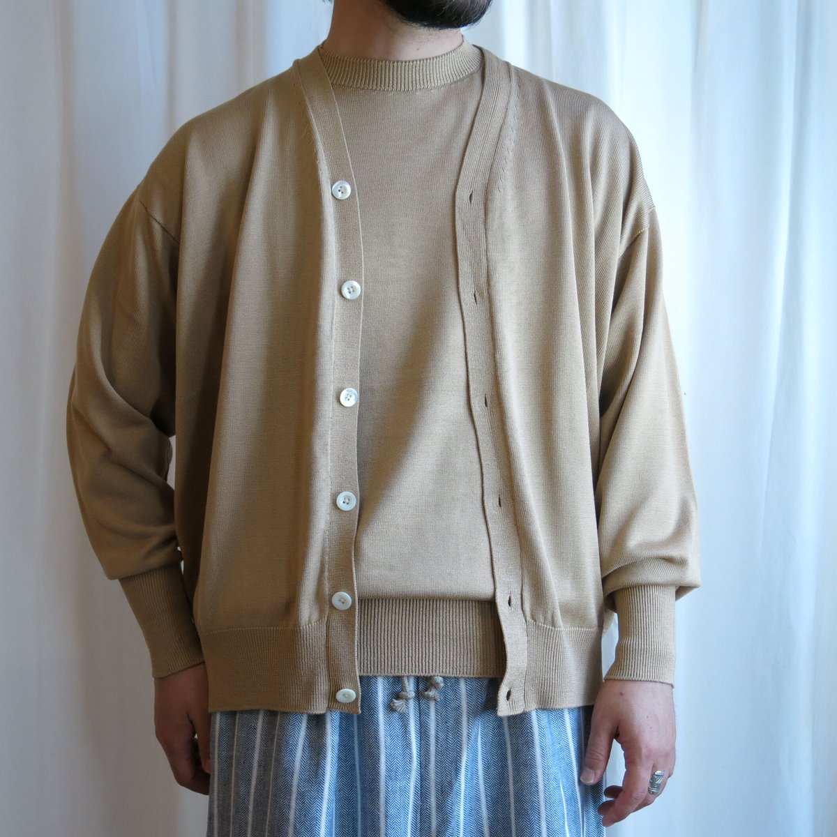 Olde H & Daughter / Silk Knit V neck Cardigan /...