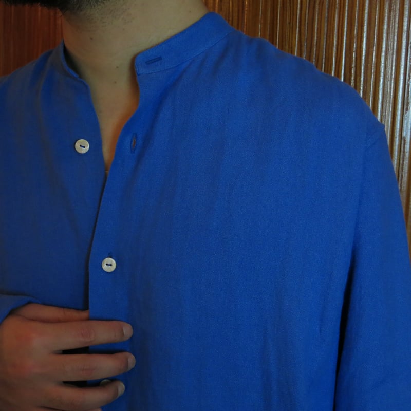 MAATEE&SONS リネンジョーゼットフリンジシャツBLUE - その他