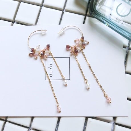クリスタルピアス・イヤリング／両耳