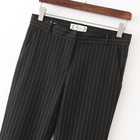美シルエをゲット！チェック/ストライプ/無地/テーパードパンツ/レギパン/ボトムス/９分丈