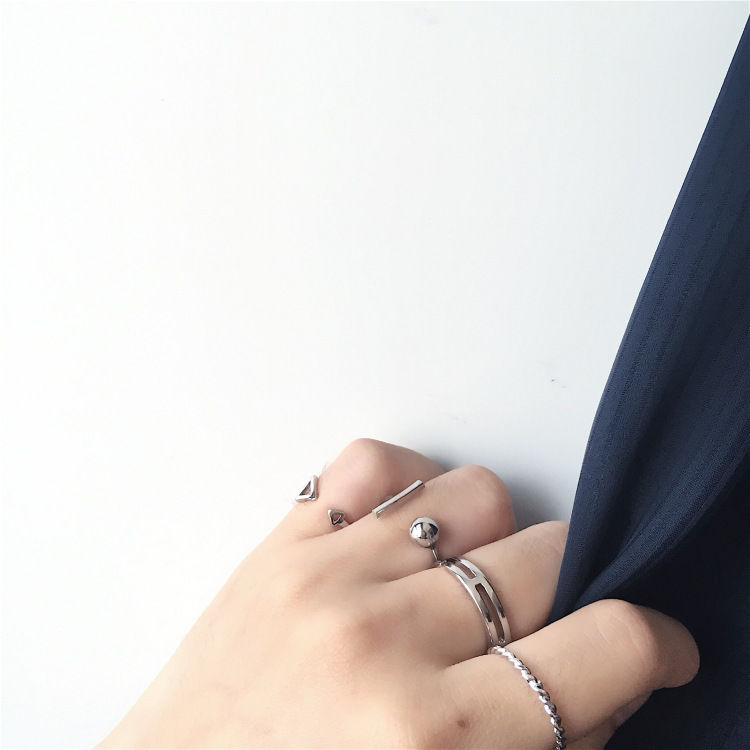 シルバー購入メッキ リングフリーサイズ【4点セット】 シルバーリング 925 指輪 レディース 大きいサイズ おしゃれ シルバー