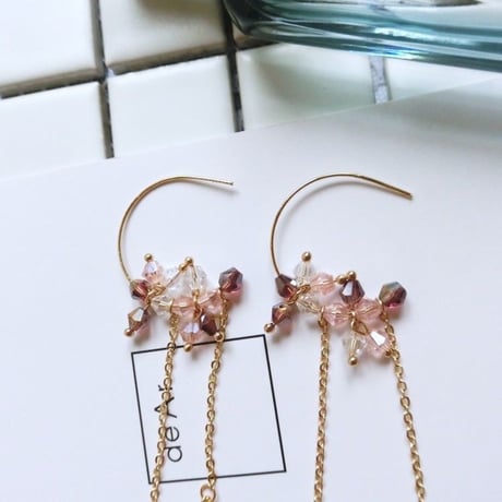 クリスタルピアス・イヤリング／両耳