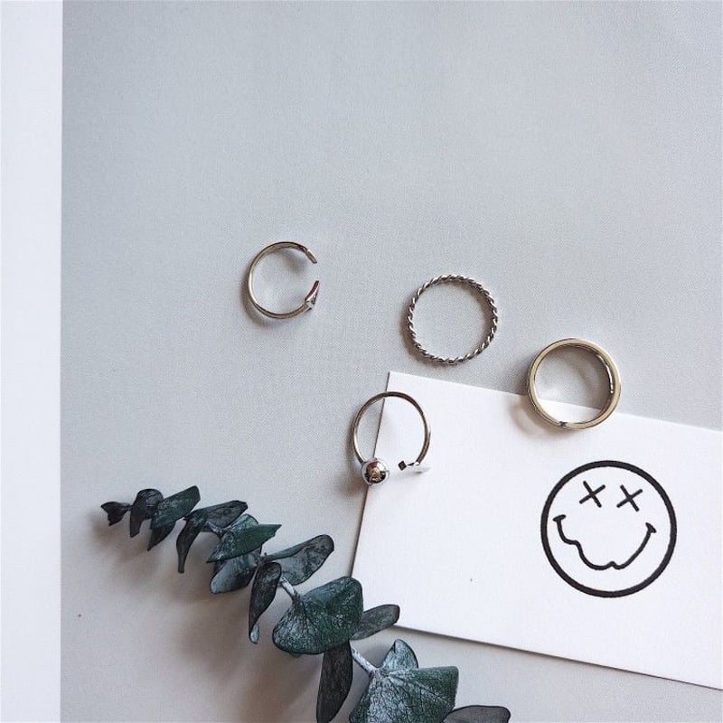 シルバー指輪セット/ファランジリング/4点セット | WITHBAMBI