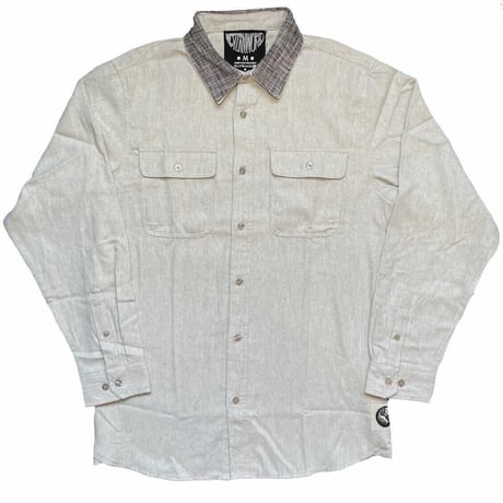 Stone Flannel Button-Up Shirt