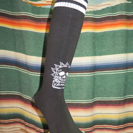 SUKARU HI SOCKS  Black/White Line