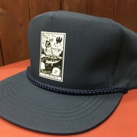 DEATH CARD  POPLIN HAT. navy