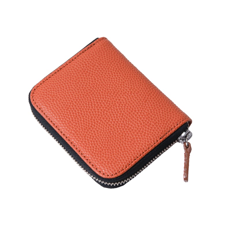 ML074 ミニマム財布(ラウンド) / 本革バスケ オレンジ | FUKUNARY