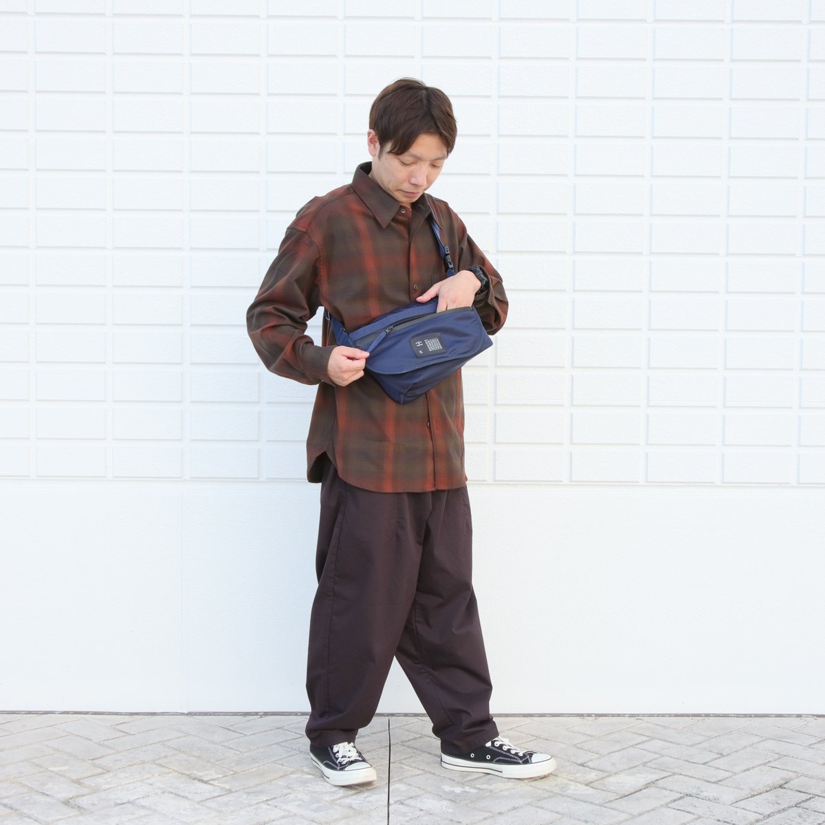 F018 メッセンジャーバッグ S / MA-1 ネイビー | FUKUNARY