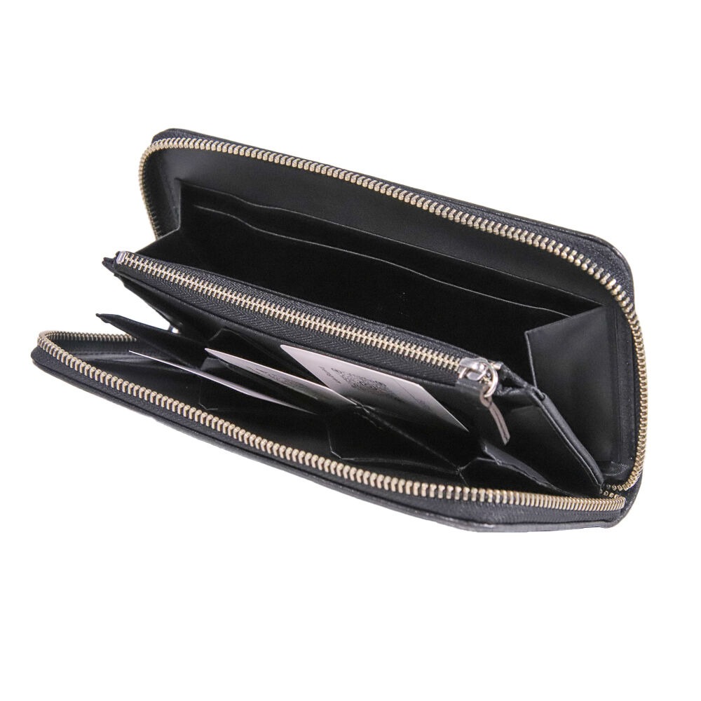 黒レザー長財布 2558673Y L001 “千菱” ラウンド長財布 / 栃木レザーWコガシ 黒 | FUKUNARY