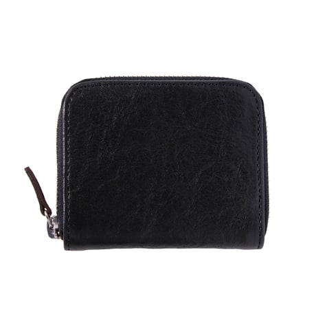 L008 ミニマム財布 / 栃木レザーWコガシ 黒