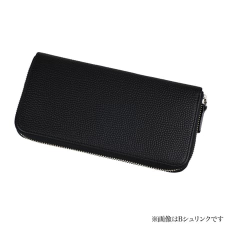 HL001-BK “千菱” ラウンド長財布 ブラック Bシュリンク / Gテンプル