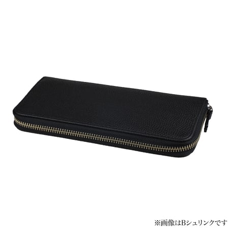 HL001-BK “千菱” ラウンド長財布 ブラック Bシュリンク / Gテンプル