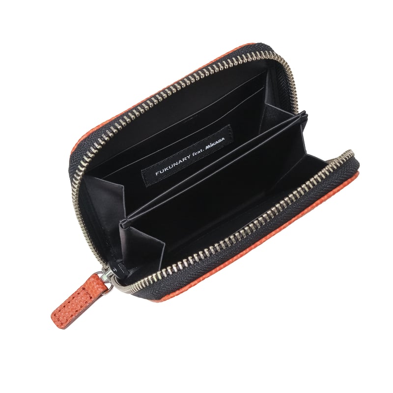 ML074 ミニマム財布(ラウンド) / 本革バスケ オレンジ | FUKUNARY