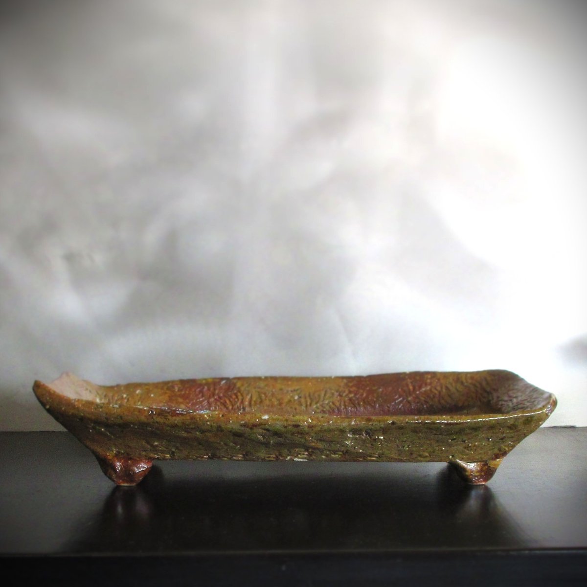 焼き締め魚文長皿《S皿3y2》 | ohshimagama