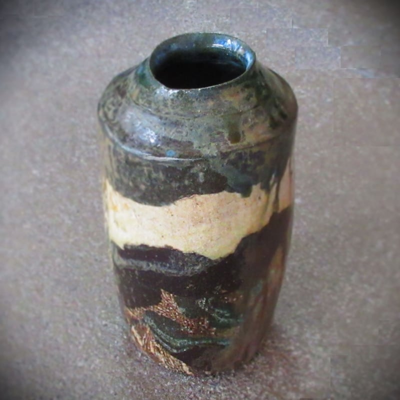 練り込み焼き締め一輪挿し《S花1ny2》 | ohshimagama