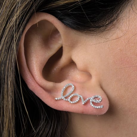 'love myself' diamond earcuff　K14PG