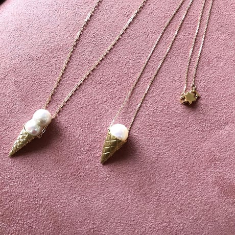 Icecream necklace AkoyaPearl＆K18YG