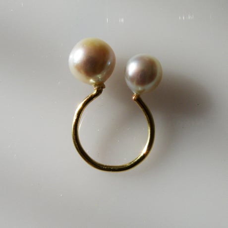 Twin Pearl Ring(MED)-Akoya pearl