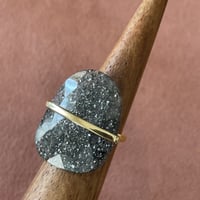 Cosmic Space Ring Aventurescence obsidian