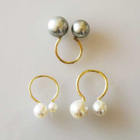 Twin Pearl Ring(MED)-Akoya pearl