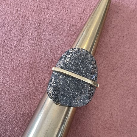 Cosmic Space Ring Aventurescence obsidian