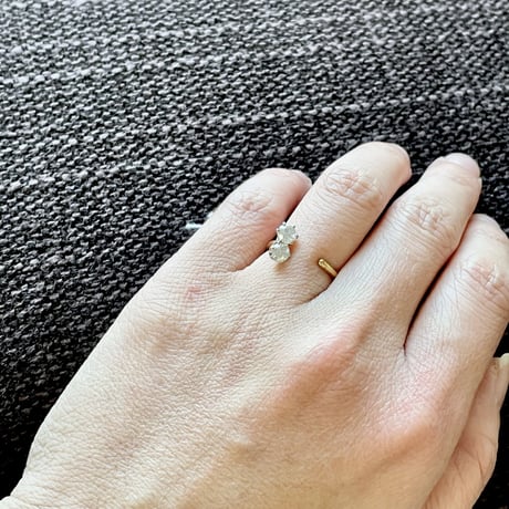 Diamond snowman open ring