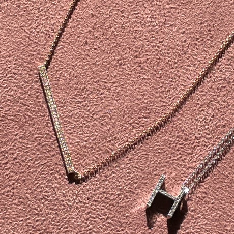 streamline diamond pawe minimum necklace K14PG