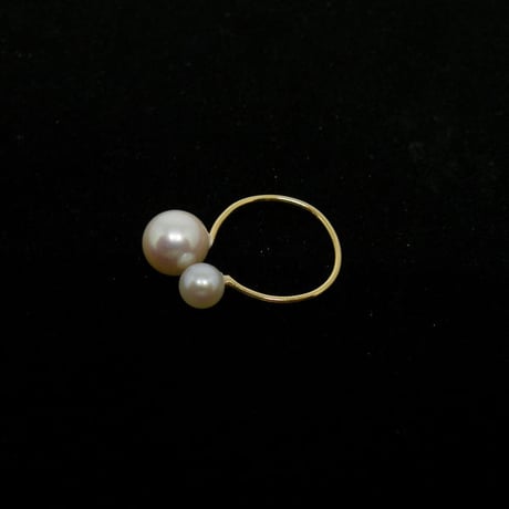 Twin pearl ring(SML)-Baby akoya pearl
