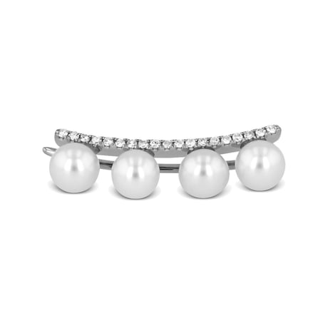 Icicles Diamond and pearl ear climber  K14WG