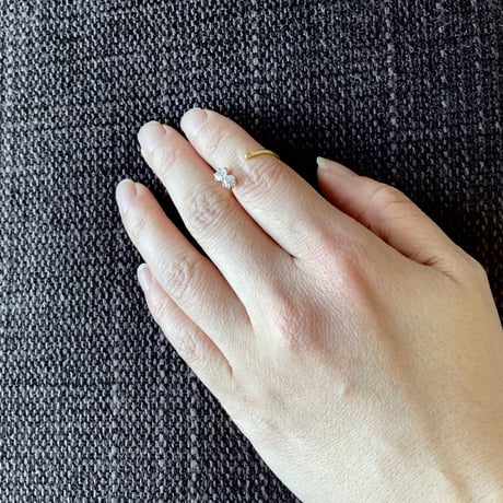 Diamond snowman open ring
