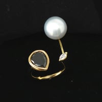 Hover pearl&diamond Satellite Ring