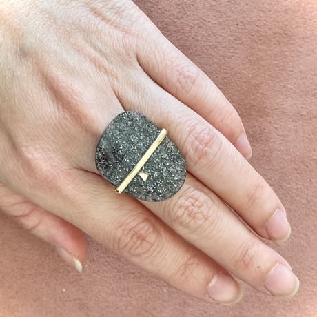 Cosmic Space Ring Aventurescence obsidian