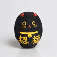黒猫だるま　Mサイズ