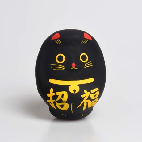 黒猫だるま　Mサイズ