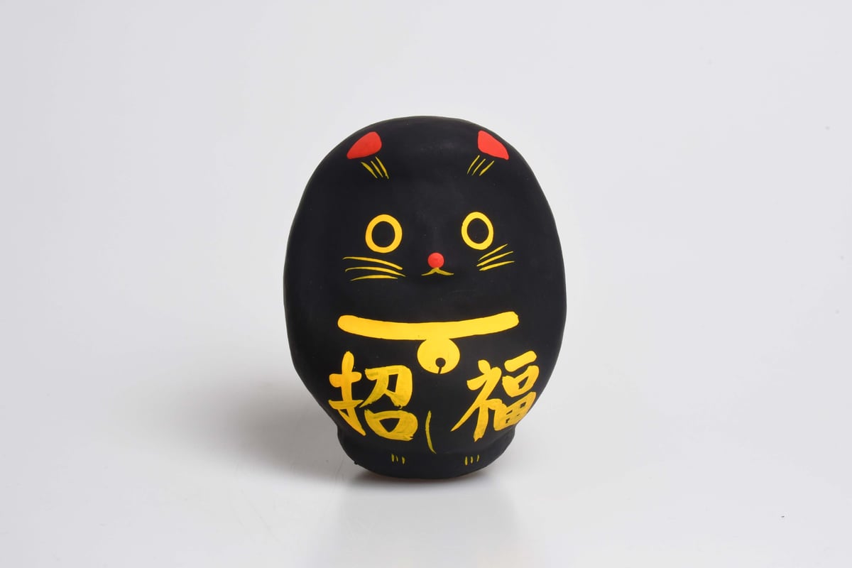 黒猫だるま Mサイズ | 白河だるま総本舗