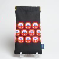 バネポーチ　「だるまさんがころんだ」黒