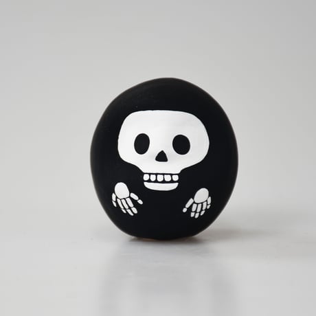 ハロウィンだるま　がいこつ　S　黒