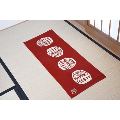 注染手ぬぐい　七転八起　赤