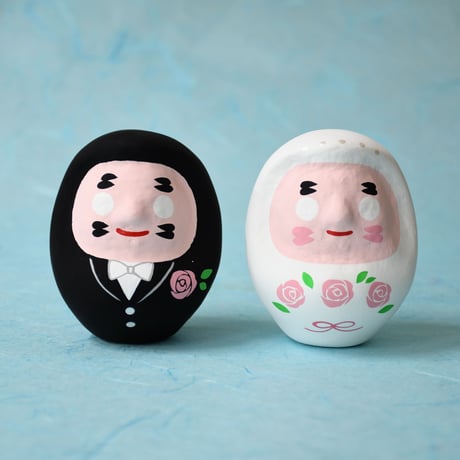 【無料文字入れ！婚礼ギフト】新郎新婦だるまセット　M