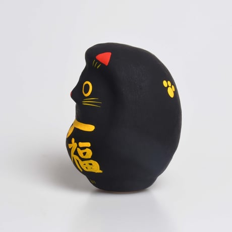 黒猫だるま　Mサイズ