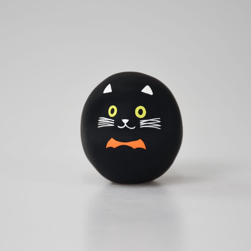 ❺だるま猫雛　m(*´꒳`*)m ※首輪付き ハロウィンだるま 黒猫 S | 白河だるま総本舗