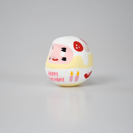 ハッピーバースデイだるま　ピンク　S