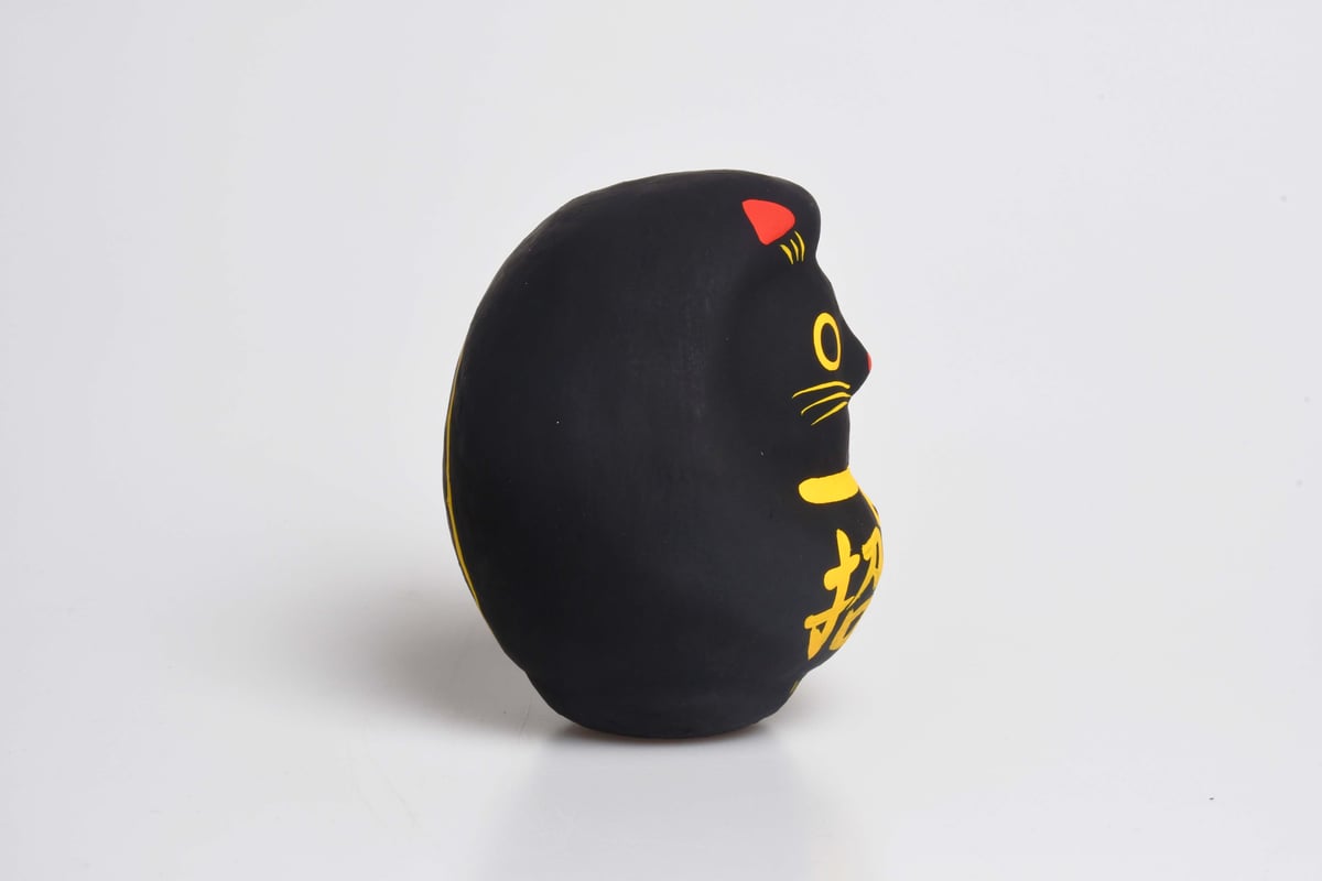 黒猫だるま Mサイズ | 白河だるま総本舗