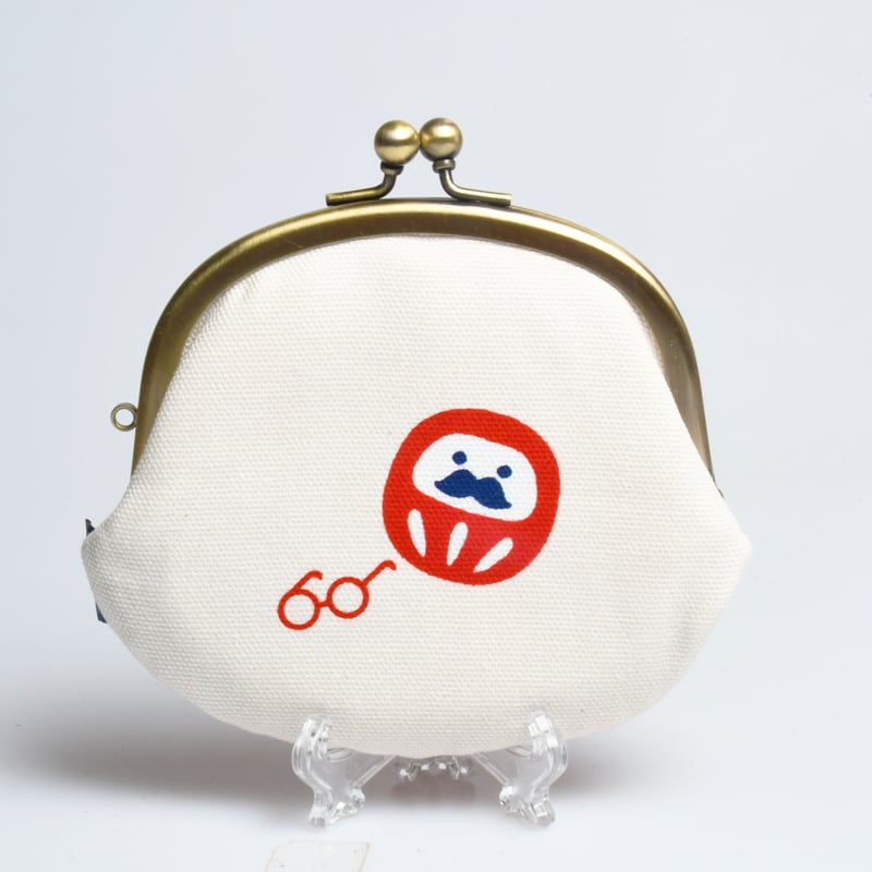 がま口 「だるまさんがころんだ」白 | 白河だるま総本舗