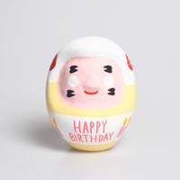 ハッピーバースデイだるま　ピンク　Mサイズ