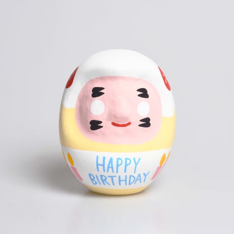 ハッピーバースデイだるま　ブルー　Mサイズ