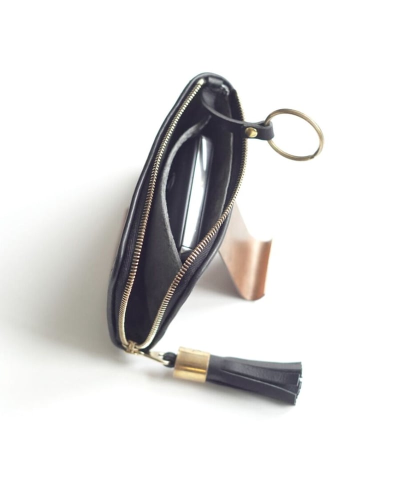 Galuchat Black L字Zipキーケース | Tochca