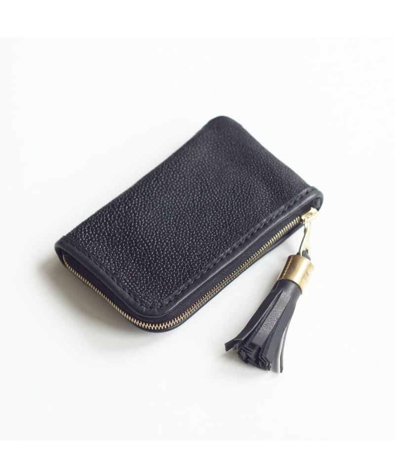Galuchat Black L字Zipキーケース | Tochca